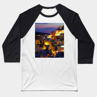 Greek island night Baseball T-Shirt